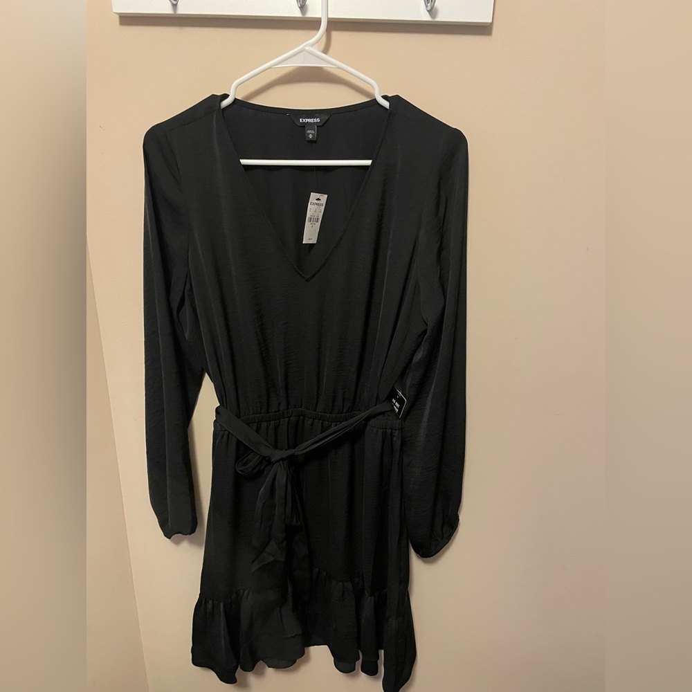 Express Black Tie Waist Cocktail Dress - Size M